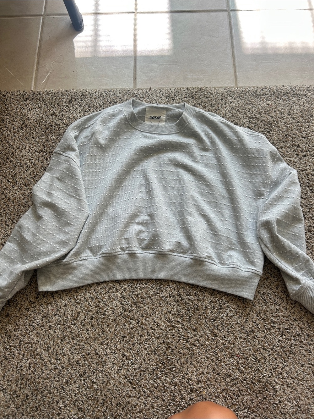 aerie Light Gray Crewneck sweater